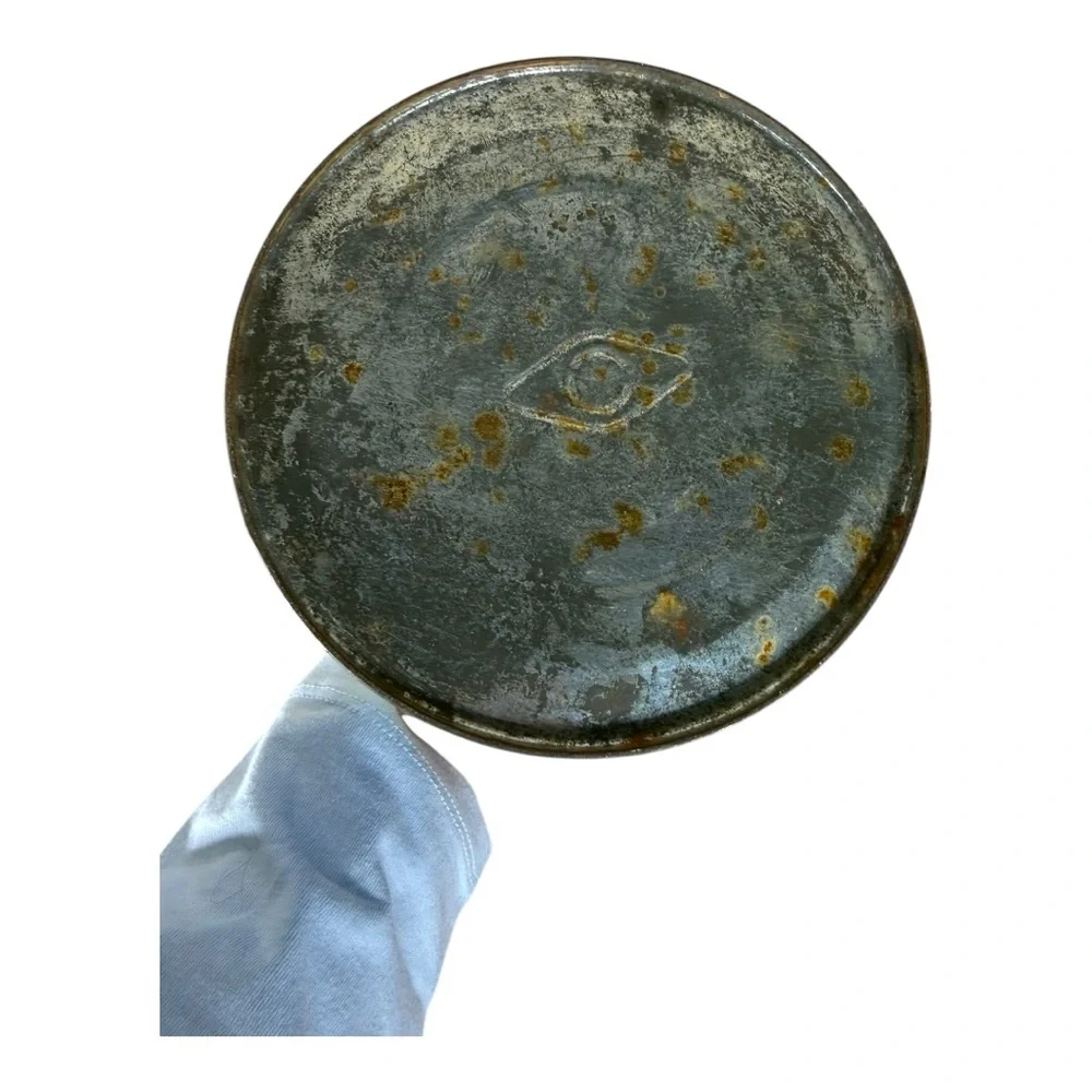 Vintage Blue Lard Tin with Handle‎